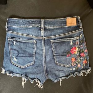 Embroidered Jean Shorts